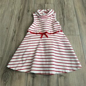 Janie and Jack Red and White Striped Sleeveless Knit Dress Size 3T